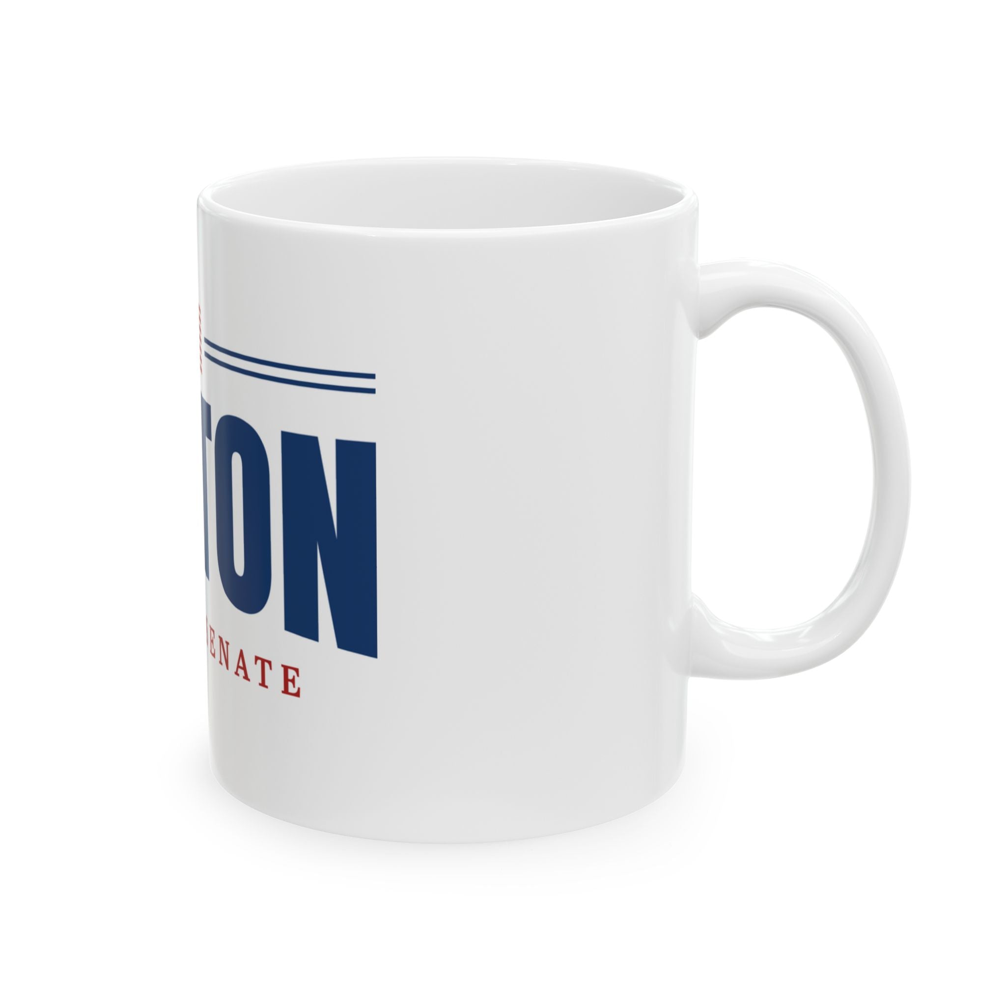 Campaign Ceramic Mug — 'For U.S. Senate' Political Coffee Cup with American Flag