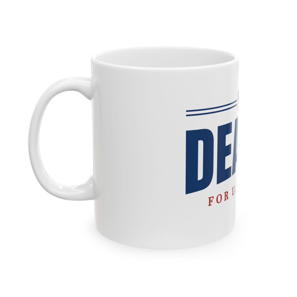 Campaign Ceramic Mug — 'For U.S. Senate' Political Coffee Cup with American Flag
