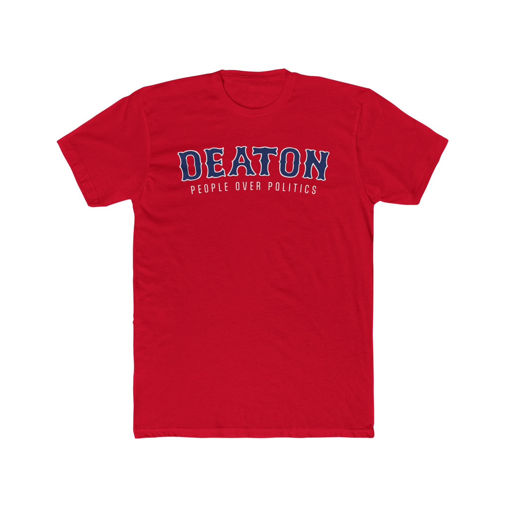Deaton 'People Over Politics' Red Crew Tee — Back Number 26 Cotton T-Shirt