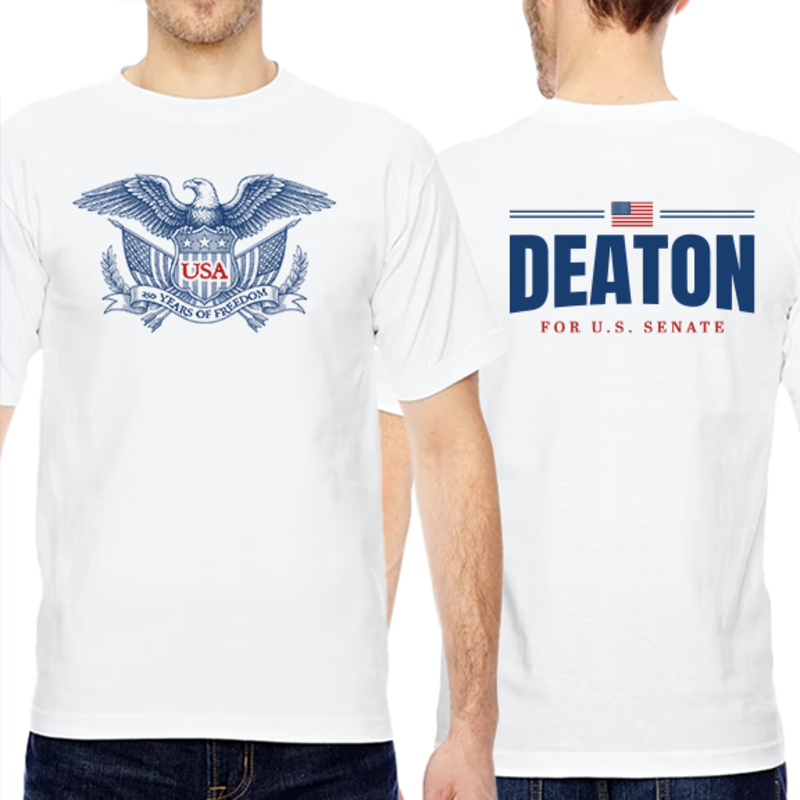 USA White Cotton T-Shirt