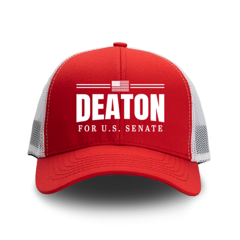 John Deaton for Senate Two-Tone Red Mesh Trucker Hat