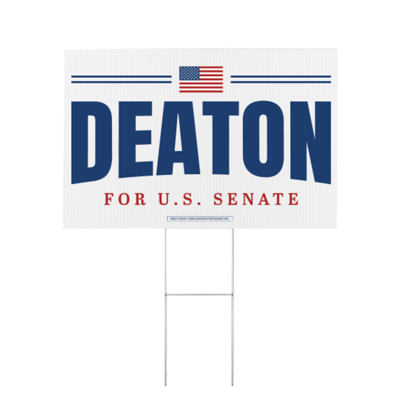 John Deaton for Senate Yard Sign 22"x15"